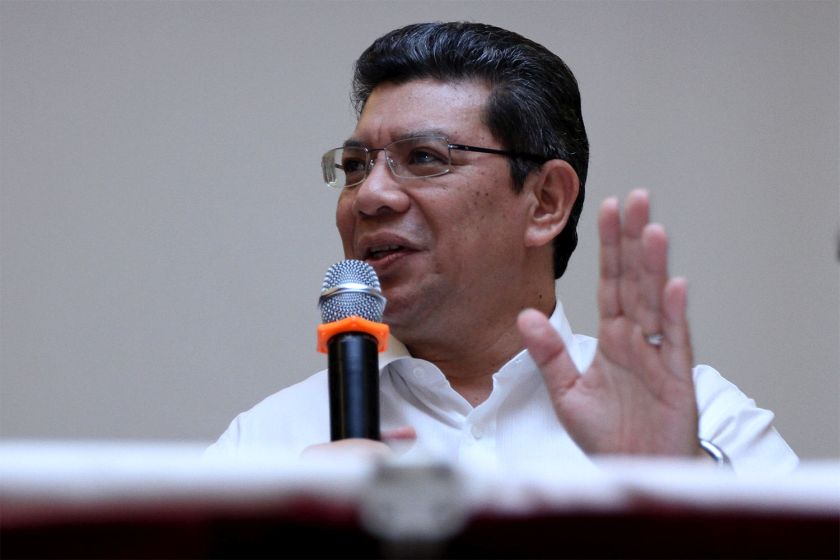 Datuk Saifuddin Abdullah delivers his speech at the launch of Peoples' Movement Against Racism in Sunway Lagoon Club, October 15, 2014. u00e2u20acu201d Picture by Yusof Mat Isa