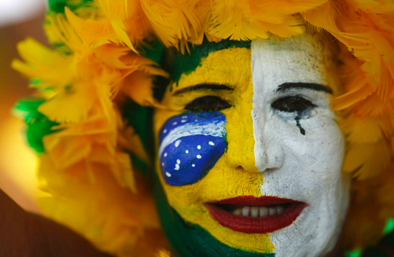 Picture released March 16, 2015 shows a demonstrator taking part in a protest against Brazilu00e2u20acu2122s President Dilma Rousseff at Copacabana beach in Rio de Janeiro. . u00e2u20acu201d Reuters pic