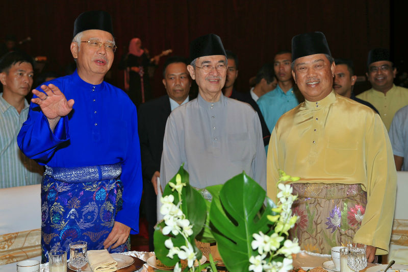 Prime Minister Datuk Seri Najib Razak and his deputy, Tan Sri Muhyiddin Yassin attend former prime minister Tun Abdullah Ahmad Badawiu00e2u20acu2122s Aidilfitri gathering at Dewan Sri Endon, Bangunan Puspanita Puri, Putrajaya, July 26, 2015. u00e2u20acu201d Picture by Saw Siow F