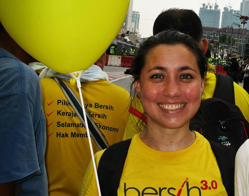 Police have charged Bilqis Hijjas who was detained earlier on Aug 31, 2015 for distributing Bersih 4 balloons at an upscale shopping mall in Kuala Lumpur. u00e2u20acu201d Picture courtesy of Bilqis Hijjasu00e2u20acu2122 Facebook page