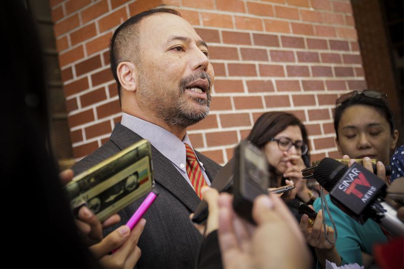 Datuk Khairuddin Abu Hassan speaks to the media outside before lodging a report against the AG at the MACC headquarters in Putrajaya, February 2, 2016. u00e2u20acu2022 Picture by Yusof Mat Isa