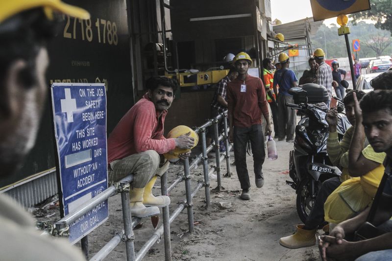 Foreign workers at a construction site in Kuala Lumpur, February 16, 2016. u00e2u20acu2022 Picture by Yusof Mat Isa
