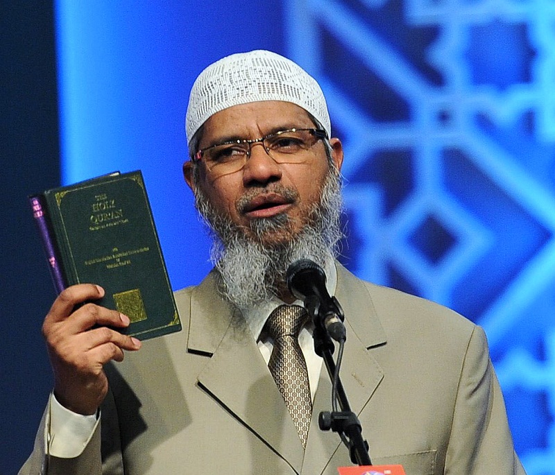 Muslim preacher Dr Zakir Naik at a talk titled u00e2u20acu02dcThe Importance of Unity Among the Muslim Ummahu00e2u20acu2122 at the Gong Badak stadium, in Kuala Nerus April 10, 2016. u00e2u20acu201d Bernama pic