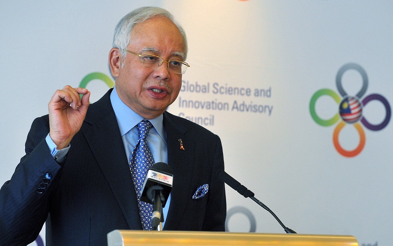 Prime Minister Datuk Seri Najib Razak speaks during the lecture titled u00e2u20acu02dcGlobal Competitiveness: Malaysiau00e2u20acu2122s Aspirationsu00e2u20acu2122, during the GSIAC-Khazanah Distinguished Lecture Series in London, May 17, 2016. u00e2u20acu201d Bernama pic