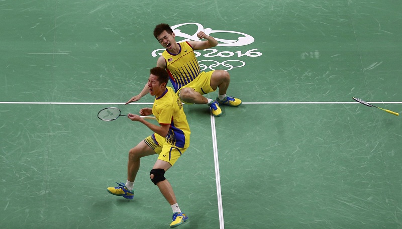 Goh V Shem and Wee Kiong Tan celebrate winning their match against Chai Biao and Hong Wei of China, Rio de Janeiro, Brazil Aug 16, 2016. u00e2u20acu201d Reuters pic