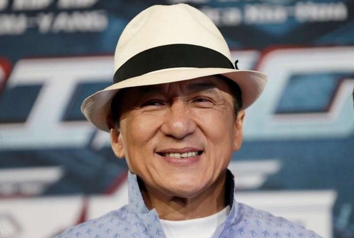 Actor Jackie Chan poses for the cameras at the announcement of the beginning of production for the science fiction action film 'Bleeding Steel' in Sydneyn2. Hong Kong actor Jackie Chan is second with $61 million. REUTERS/Jason Reed