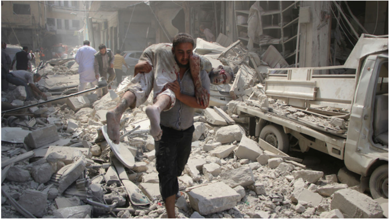 It was unclear who carried out strikes, but Syrian government and Russia have regularly conducted raids in Idlib province.-pic via AFP-    