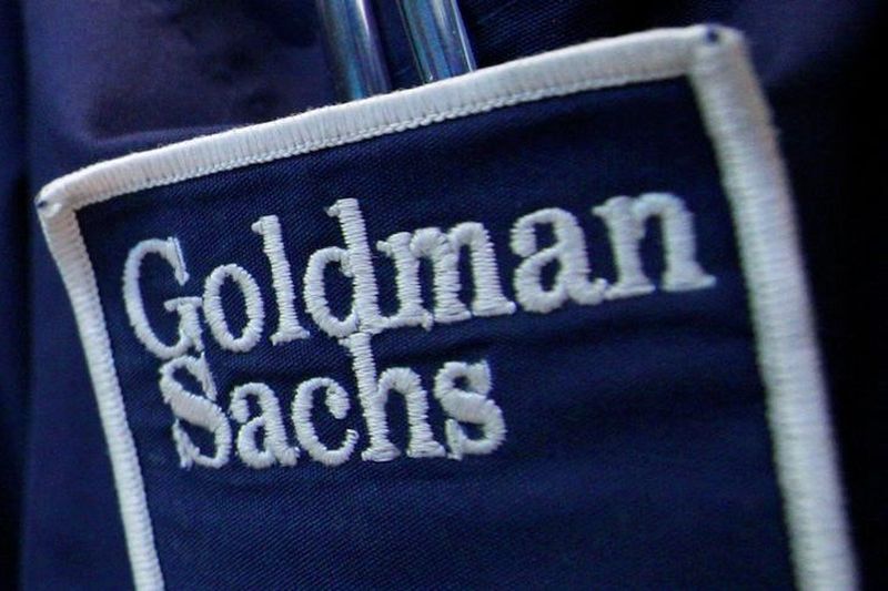 The logo of Goldman Sachs is seen on the clothing of a trader working at the Goldman Sachs stall on the floor of the New York Stock Exchange. u00e2u20acu2022 Reuters pic