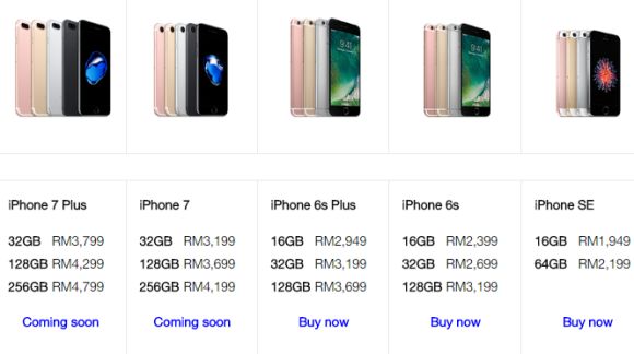  这是iPhone7 在马来西亚的价格，你觉得如何？图取自：soyacincau