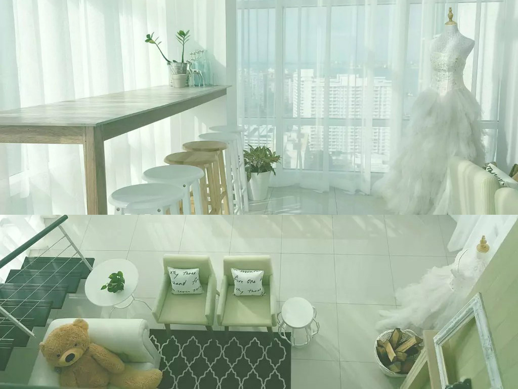 你有看见这白色的婚纱吗？很美，对吧？图取自：airbnb 