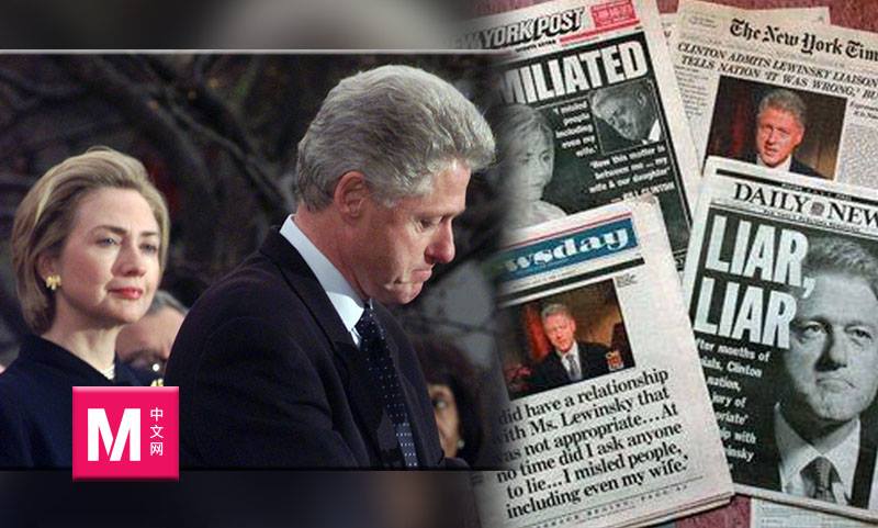 克林顿性丑闻不断，希拉莉每次都选择出言维护丈夫，包括1998年克林顿爆出与白宫见习生莱温斯基的性丑闻。-图取自网络-