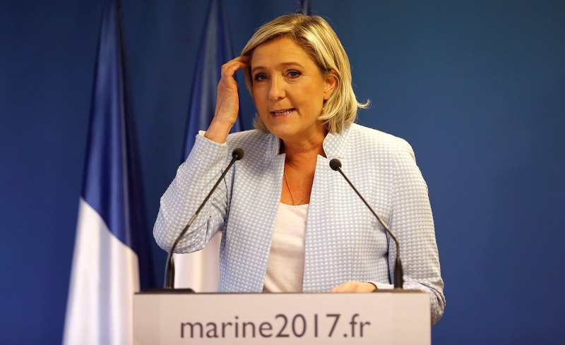 法国极右政党“国民阵线”党魁玛琳勒庞在正式选举结果揭晓前，就已祝贺特朗普当选。-路透社-