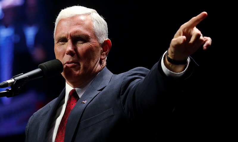 Republican vice presidential nominee Mike Pence attends a campaign rally in Manchester, New Hampshire, U.S. November 7, 2016 REUTERS/ Carlo Allegr
