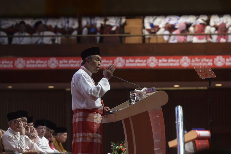 Umno vice-president Datuk Seri Ahmad Zahid Hamidi speaks at the opening of the Umno wings annual general assembly at PWTC in Kuala Lumpur November 29, 2016. u00e2u20acu201d Picture by Yusof Mat Isa