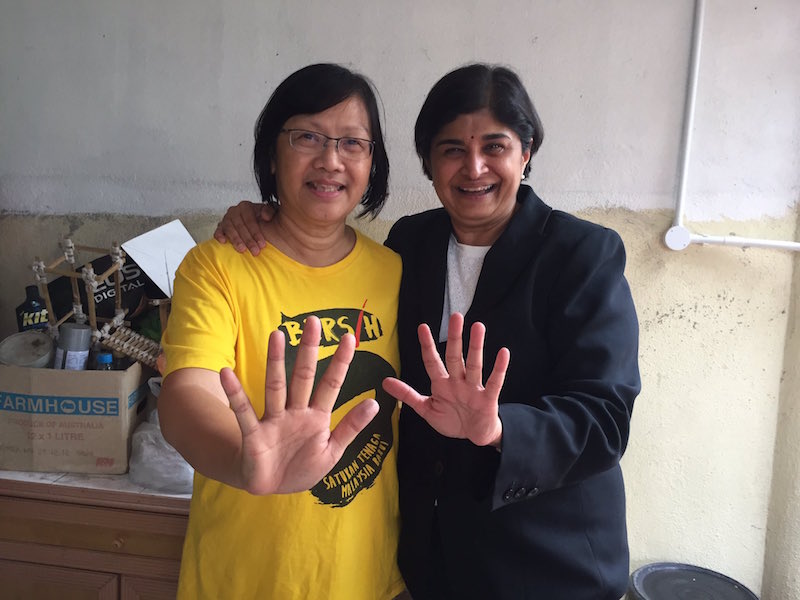 嘉玛说，每当遇见净选盟领袖时，他都会询问净选盟何时再办集会，因他的红衫军会随时奉陪。-图取自安碧嘉推特-