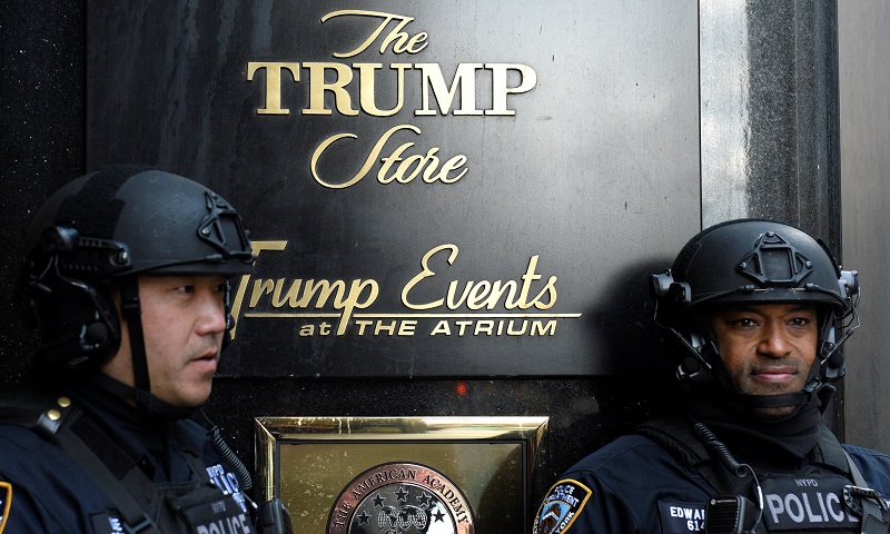 Members of the New York Police Departmentu00e2u20acu2122s Counterterrorism Bureau stand watch outside Trump Tower ahead of the US presidential election in New York November 7, 2016. u00e2u20acu201d Reuters pic