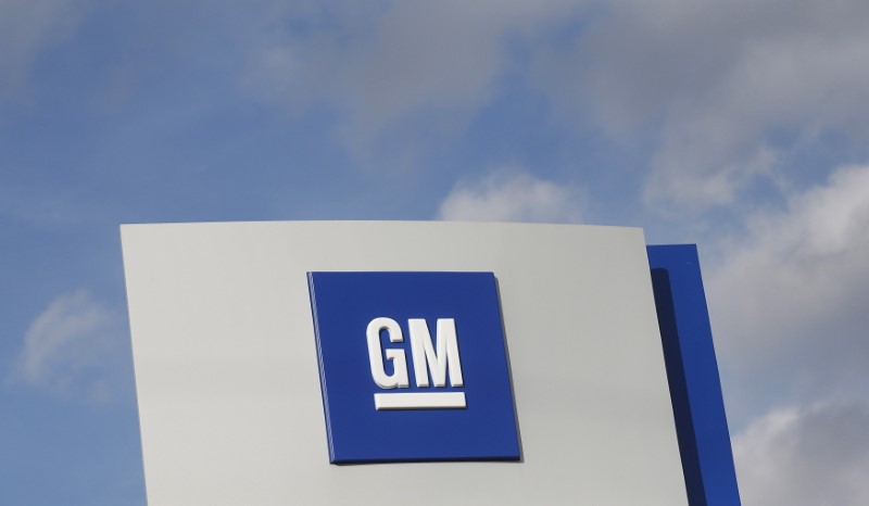 The GM logo is seen at the General Motors Warren Transmission Operations Plant in Warren, Michigan October 26, 2015. REUTERS/Rebecca Cookn