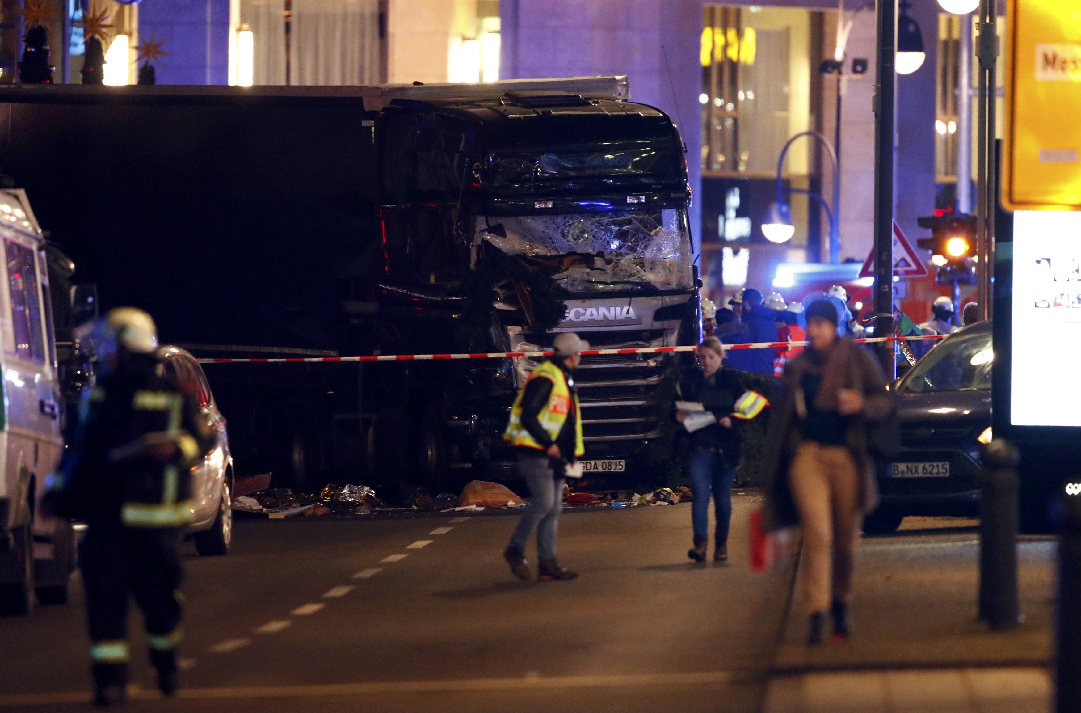 A truck is seen near the Christmas market in Berlin, Germany December 19, 2016. REUTERS/Fabrizio Bensch TPX IMAGES OF THE DAYn