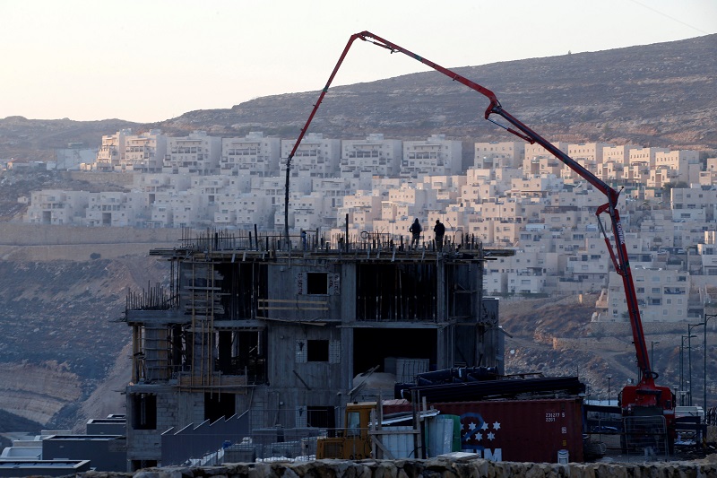 以色列在约旦河西岸吉瓦特泽夫（Givat Zeev）定居点的一个建筑工地。