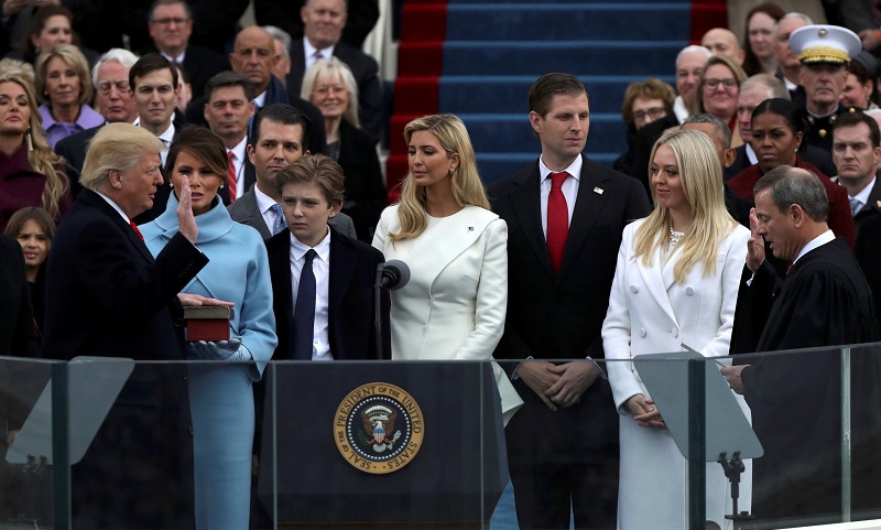 US President Donald Trump takes the oath of office from US Supreme Court Chief Justice John Roberts during inauguration ceremonies at the Capitol in Washington January 20, 2017. u00e2u20acu201d Reuters pic