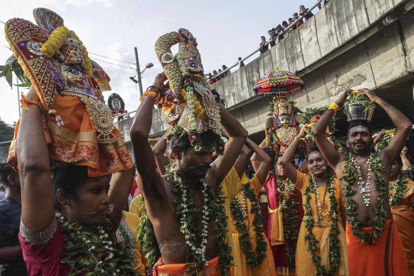 Kavadi bearers are seen during the Thaipusam festival in Kuala Lumpur February 9, 2017. u00e2u20acu201d Picture by Mohd Yusof Mat Isa