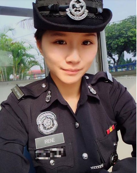 最近网络上疯传的美女警察，就是这一位啦！图取自：脸书