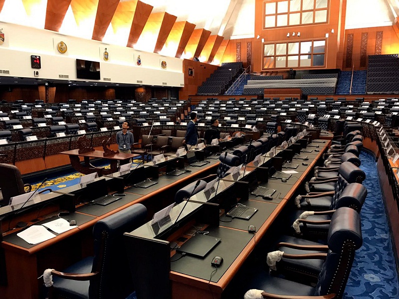 A view of the assembly hall at the main Parliament building in Kuala Lumpur March 4, 2017. u00e2u20acu201d Bernama pic