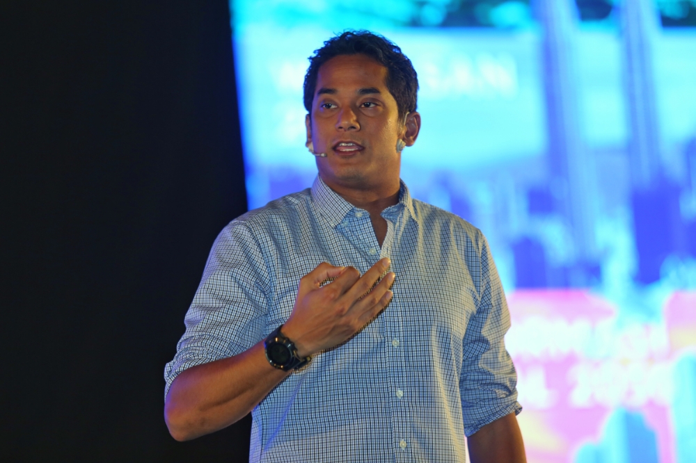 Youths and Sports Minister Khairy Jamaluddin speaks at the 2050 National Transformation Dialogue session organised by MIC Youth, held at the Putra World Trade Centre in Kuala Lumpur April 19, 2017. u00e2u20acu2022 Picture by Saw Siow Feng
