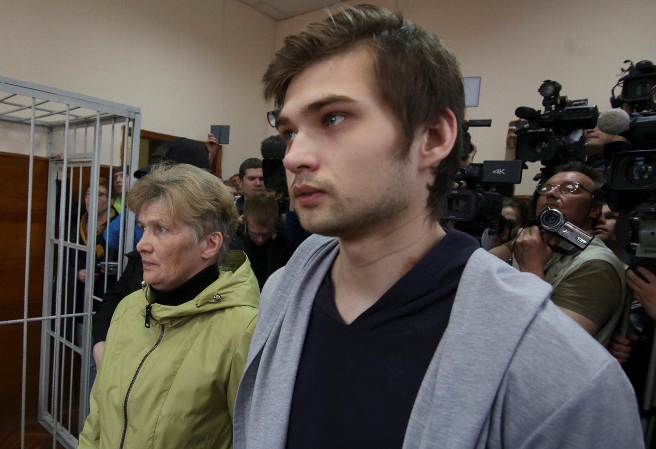 Ruslan Sokolovsky, a blogger who is accused by a state prosecutor for playing Pokemon Go inside an Orthodox church, appears with his mother Yelena Chingina in a court during his sentencing in Yekaterinburg, Russia May 11, 2017. u00e2u20acu201d Reuters pic