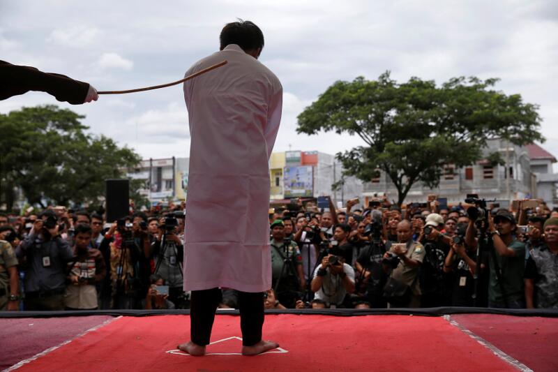 Anu00c2u00a0Indonesian man is publicly caned for having gay sex in Banda Aceh, Aceh province,u00c2u00a0IndonesiaMay 23, 2017. u00e2u20acu201d Reuters pic