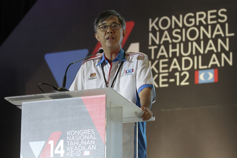 PKR vice-president Chua Tian Chang speaks at 12th PKR National Congress in Shah Alam May 21, 2017. u00e2u20acu201d Picture by Yusof Mat Isa