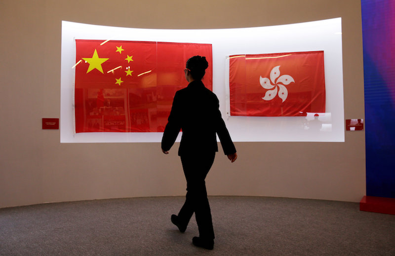 The flags of China andu00c2u00a0Hongu00c2u00a0Kongu00c2u00a0 are displayed during an exhibition to celebrate the 20th anniversary of its handover to Chinese rule, at the National Museum of China in Beijing June 27, 2017.u00c2u00a0u00e2u20acu201d Reuters pic