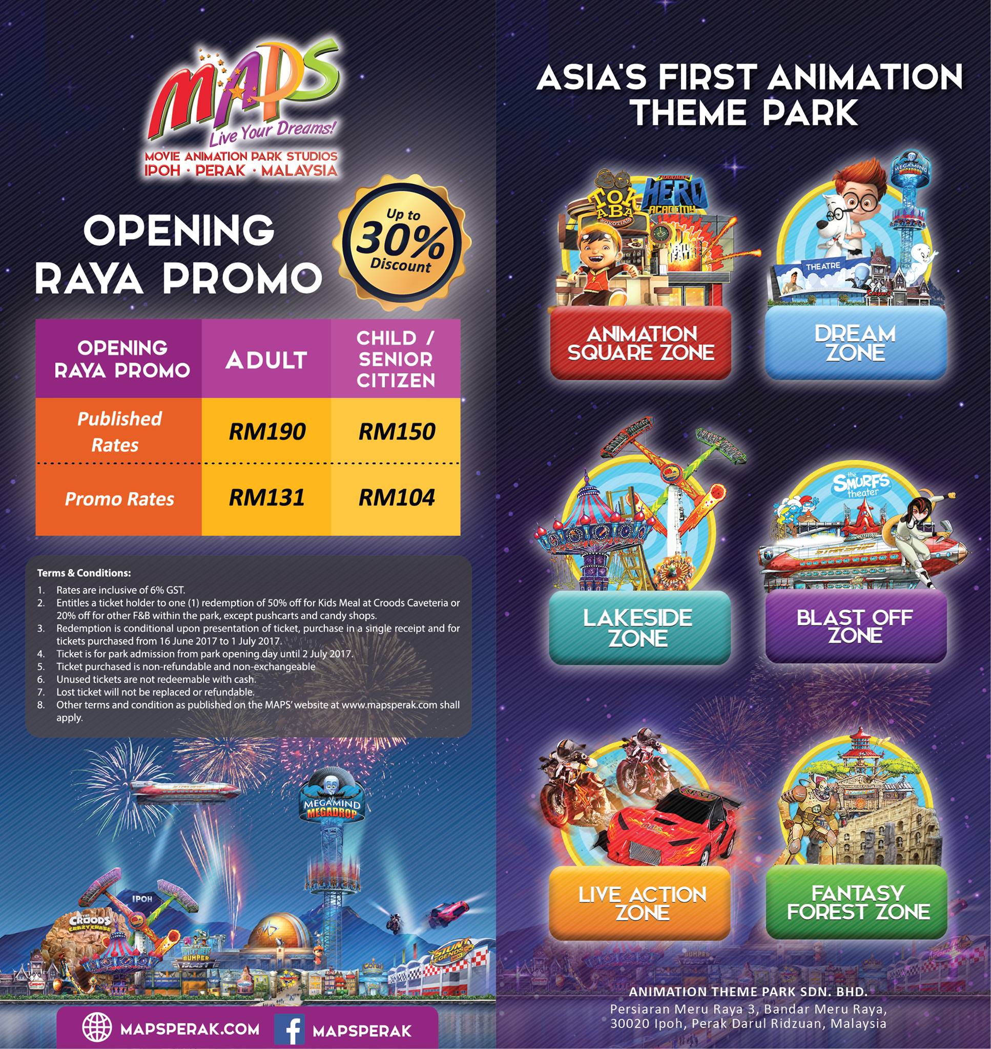 开斋节期间入门票有优惠哦。-摘自MAPS官方FB-