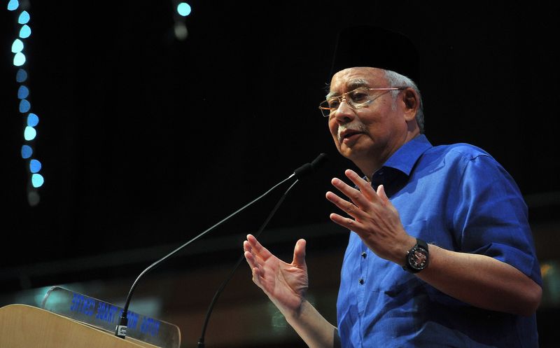 Prime Minister Datuk Seri Najib Razak speaking at a function organised by Wanita Umno in Kuala Lumpur, June 12, 2017. u00e2u20acu201d Bernama pic