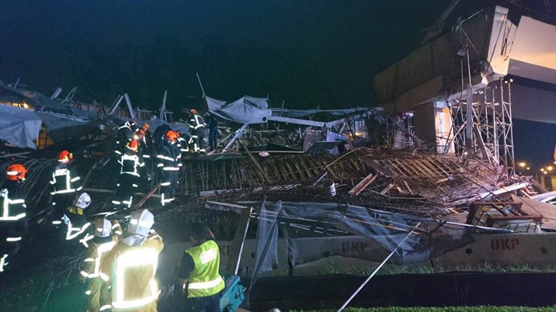 About 60 Singapore Civil Defence Force officers, including members from the Disaster Assistance and Rescue Team, as well as SCDF K9 dogs, conducted a three-hour search and rescue operation. u00e2u20acu201d Picture via Facebook/SCDF