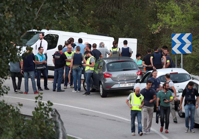 A funeral van is parked in the place where Younes Abouyaaqoub, the man suspected of driving the van that killed 13 people in Barcelona last week, was killed by police in Subirats, Spain August 21, 2017. u00e2u20acu201d Reuters pic