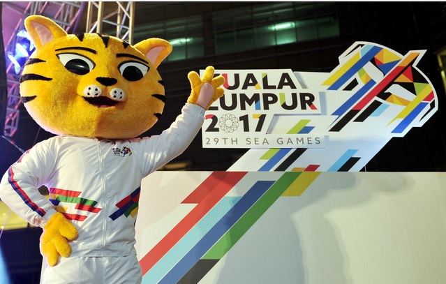 2017年吉隆坡东运会的吉祥物“Rimau”以及标志“Wau”。-马新社-