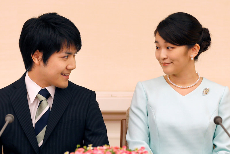 Princess Mako and her fiance Kei Komuro, a university friend of Princess Mako, smile during a press conference to announce their engagement at Akasaka East Residence in Tokyo September 3, 2017.u00c2u00a0u00e2u20acu201d Reuters pic