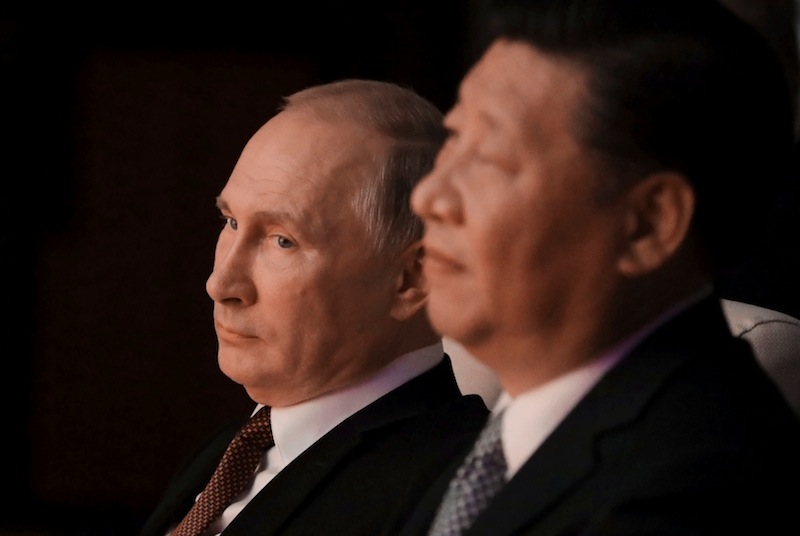Russian President Vladimir Putin and Chinese President Xi Jinping watch a concert in Xiamen, China September 3, 2017. u00e2u20acu201d Reuters pic 