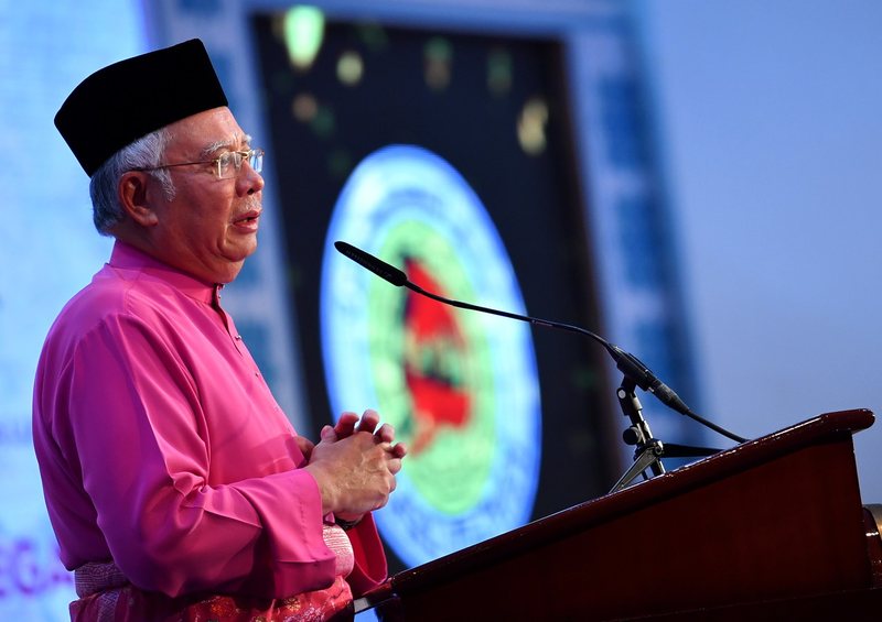 Prime Minister Datuk Seri Najib Razak speaking the National Maal Hijrah Celebration at the Sultan Ismail Petra Mosque in Kuala Lumpur September 22, 2017. u00e2u20acu201d Bernama