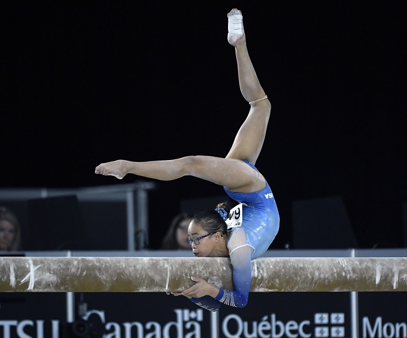 3岁就开始练体操的赫德，身体柔韧性相当出色。-USA TODAY Sports-