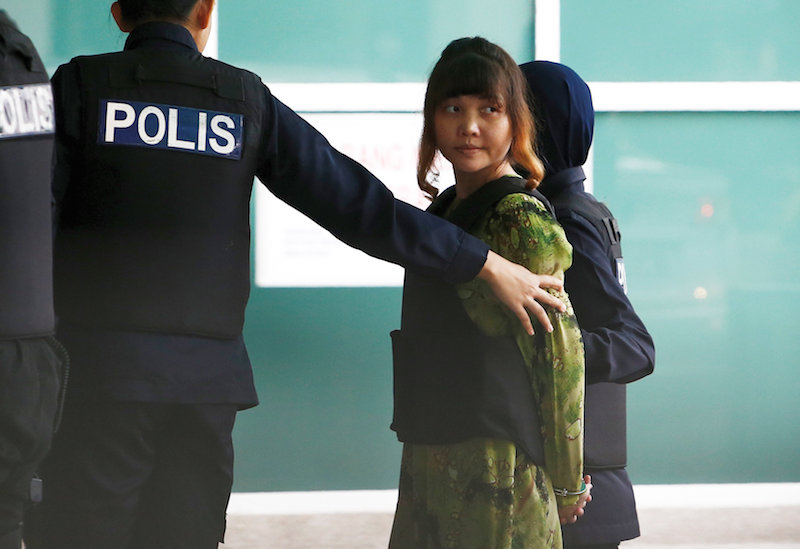 Vietnamese Doan Thi Huong who is on trial for the killing of Kim Jong-am, the estranged half-brother of North Koreau00e2u20acu2122s leader, arrives at the Department of Chemistry in Petaling Jaya October 9, 2017. u00e2u20acu201d Reuters pic