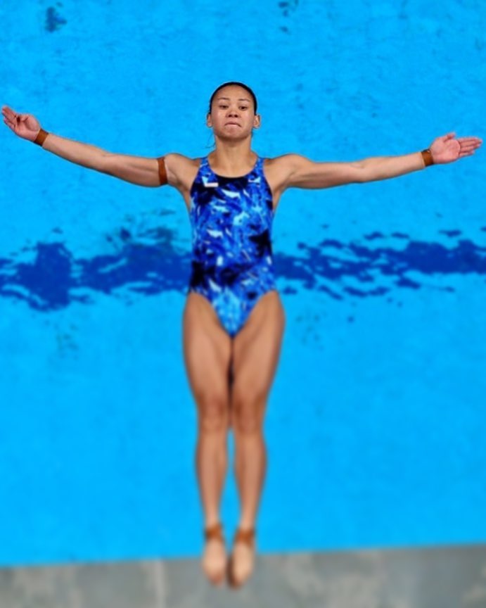 潘德蕾拉终于在跳水大奖赛的最后一站摘金。-摘自潘德蕾拉FB-