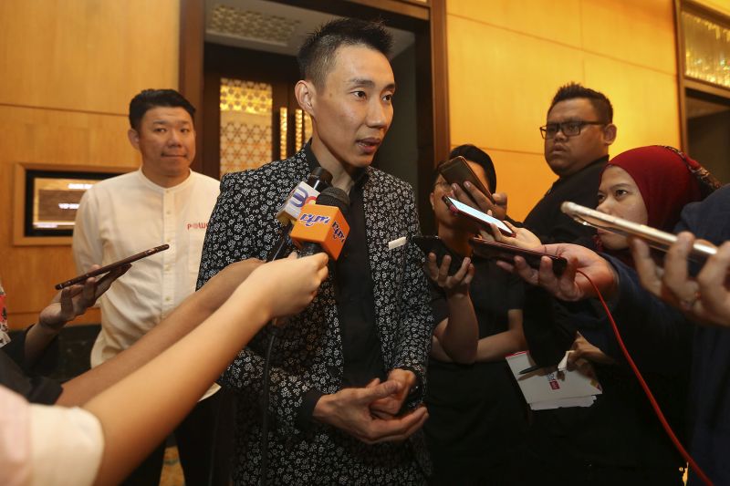 Datuk Lee Chong Wei speaks to the press after the film launch of u00e2u20acu02dcLee Chong Wei u00e2u20acu2022 Rise of The Legendu00e2u20acu2122 at the Mandarin Oriental Hotel in Kuala Lumpur November 9, 2017. u00e2u20acu2022 Picture by Yusof Mat Isa
