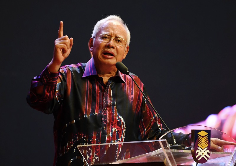 Prime Minister Datuk Seri Najib Razak speaks at the launch of the Fifth National Student Leadership Conference 2017 at Dewan Agung Tuanku Canselor, UiTM in Shah Alam December 3, 2017. u00e2u20acu201d Bernama pic