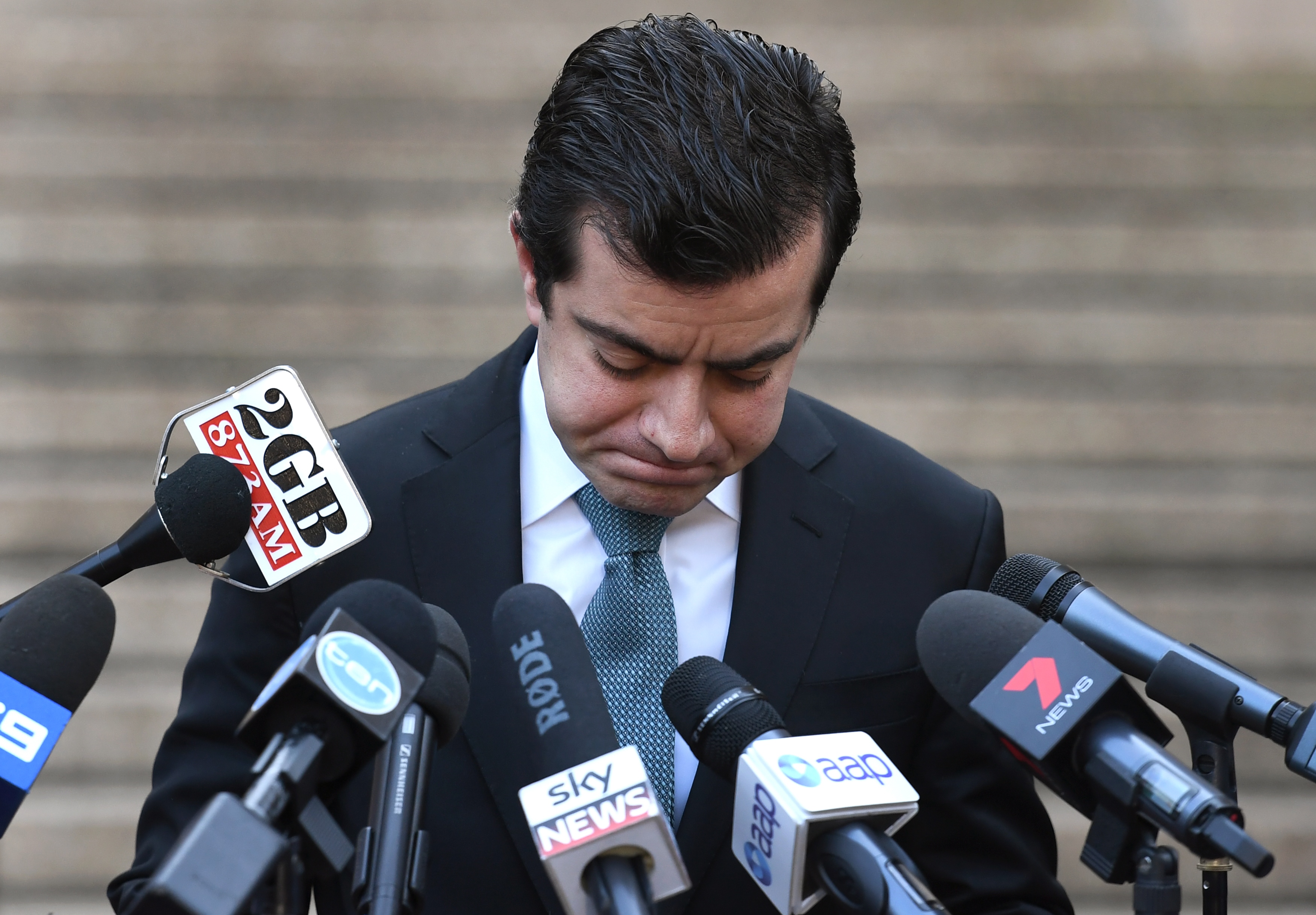A file photo taken on September 6, 2016, shows Australian Labor Party Senator Sam Dastyari fronting the media in Sydney. u00e2u20acu201d AFP pic   