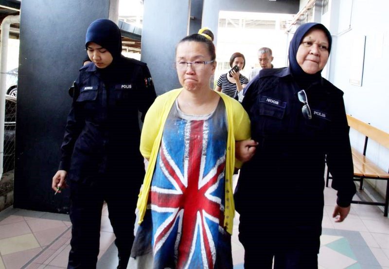 Housewife Tham Yut Mooi sentenced to six months' jail and fined for mocking Islam outside an Ulu Kinta mosque last year. u00e2u20acu2022 Picture via Twitter/bernamadotcom