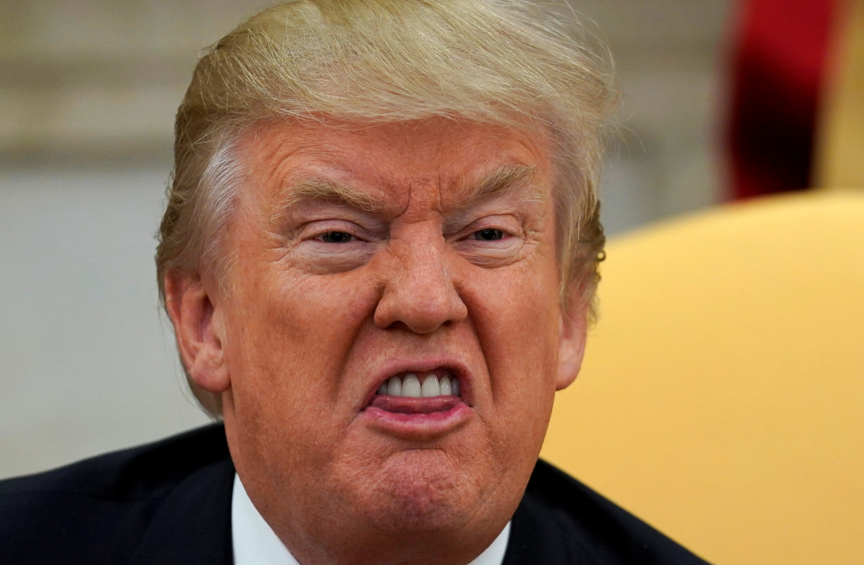 US President Donald Trump responds to a question from a reporter during a discussion with business owners and their families in the Oval Office of the White House in Washington, December 5, 2017. u00e2u20acu201d Reuters pic
