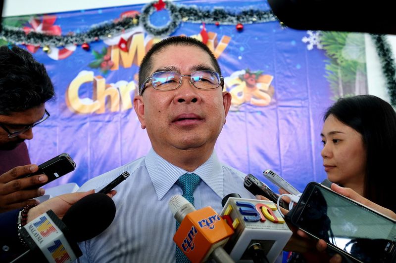 Minister of Energy, Green Technology and Water Datuk Seri Dr Maximus Ongkili speaking to reporters after the Christmas and New Year's Celebration at his ministry in Putrajaya, December 18, 2017. u00e2u20acu201d Bernama pic