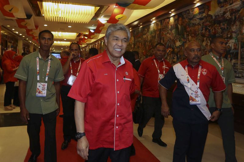 Umno Deputy President Datuk Seri Dr Ahmad Zahid Hamidi arrives at the Putra World Trade Centre, Kuala Lumpur for the Umno General Assembly December 5, 2017. u00e2u20acu201d Picture by Yusof Mat Isa
